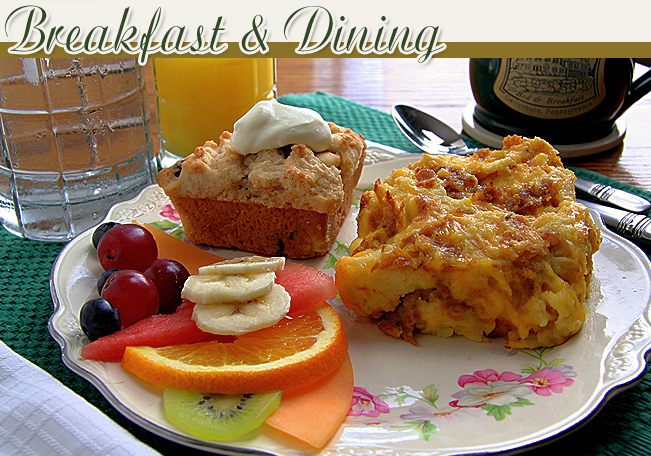 hot breakfast prepared in the simple & hearty country style of our Pennsylvania Dutch region